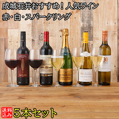 ひろ ルジェ他、リキュール類　5本とスパークリング4本のセット 成城石井おすすめ！人気ワイン 赤・白・スパークリング 5本