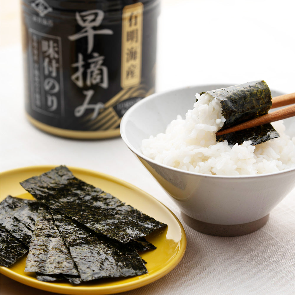 永井海苔 海苔膳128袋プレミアム有明海産 早摘み原料 味のり味の素ほんだし 永井海苔 有明海産早摘み味のり 10切80枚 | 成城石井.com