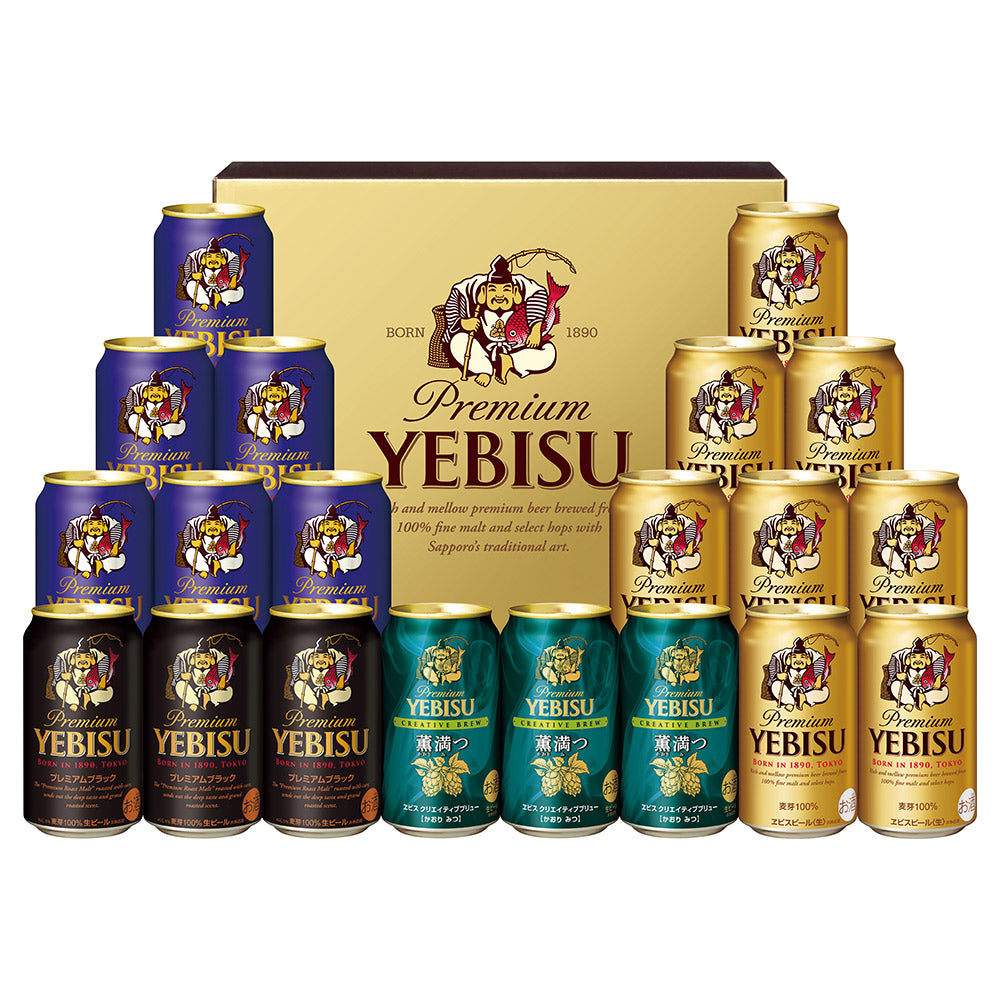 大きな取引 お中元】【E】サッポロビール 350ml×20 ヱビス4種の味わいセット ビール・発泡酒