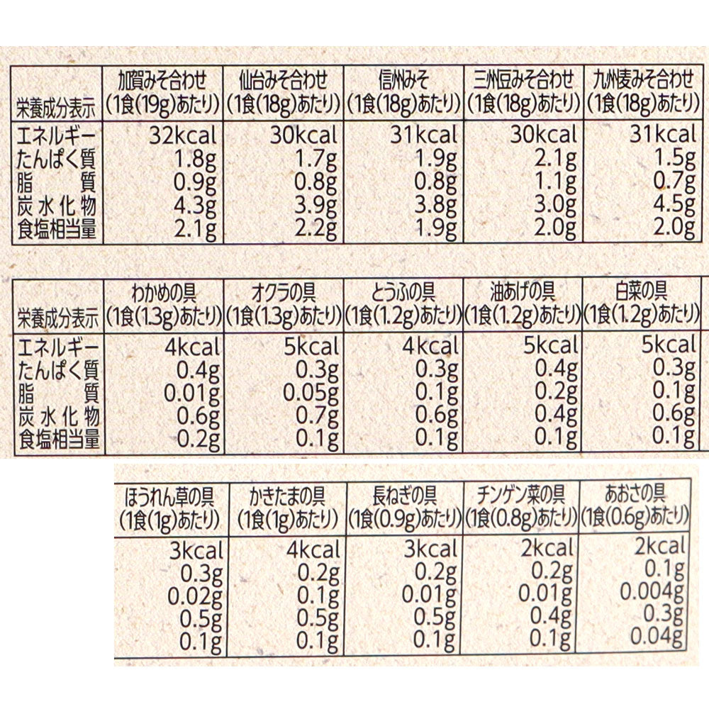 ひかり味噌 産地のみそ汁めぐり 60食 | 業務用規格