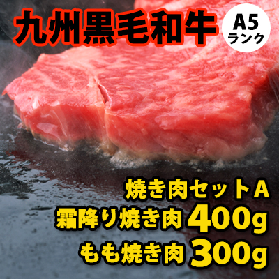 九州黒毛和牛 A5ランク 焼き肉セット 【A】 300g+400g 【S】| D+2